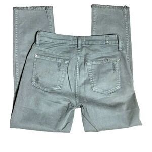 7 For All Mankind Olive Green Cropped Jeans Size 26